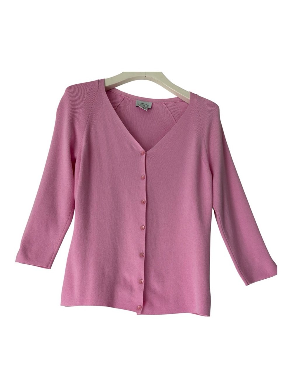 LOFT Pink V-Neck Knit Cardigan - Size Small